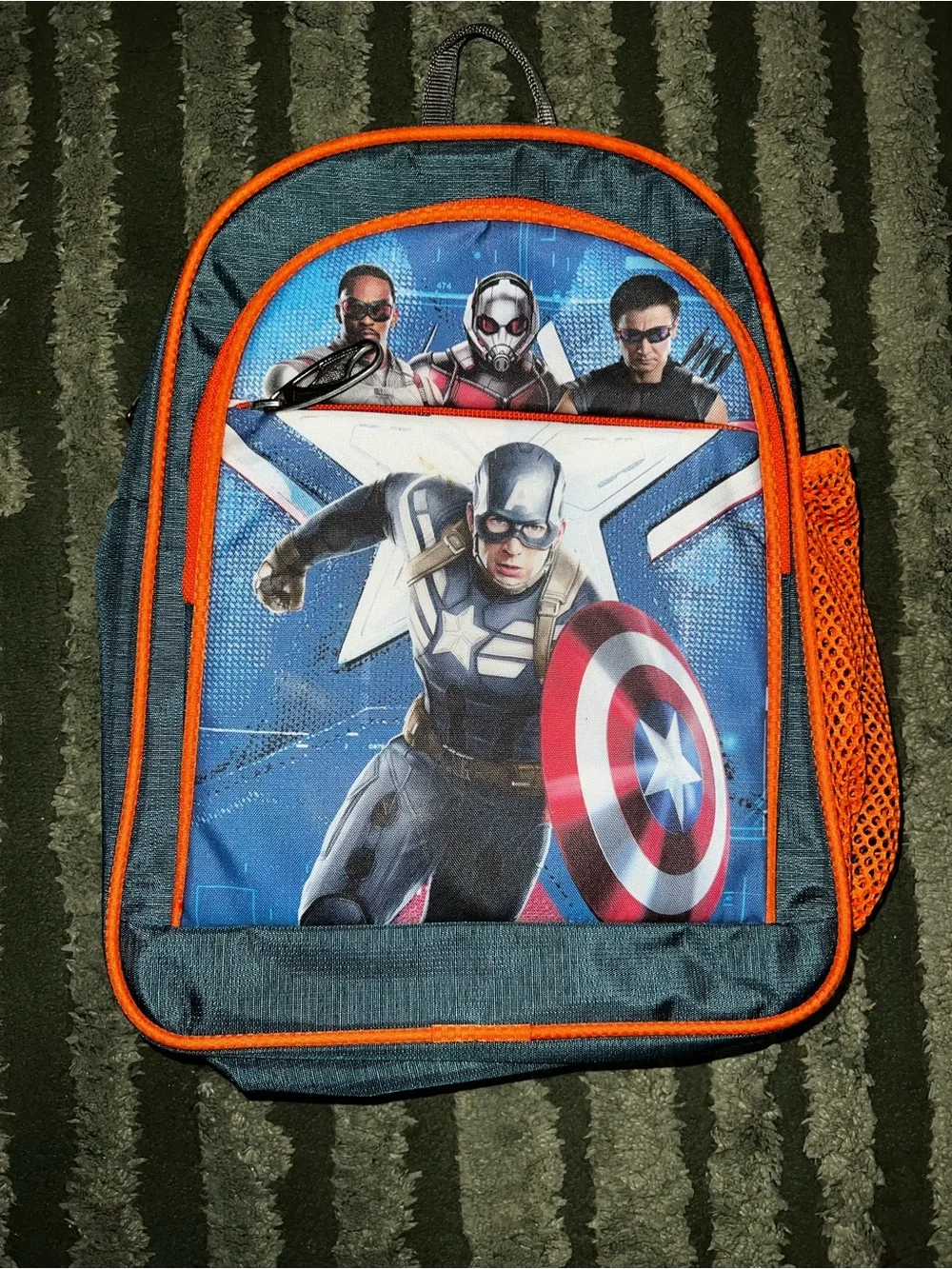 Captain America Kids Backpack - Blue and Orange